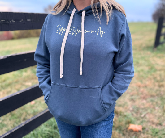 Support Women in Ag Denim Hoodie